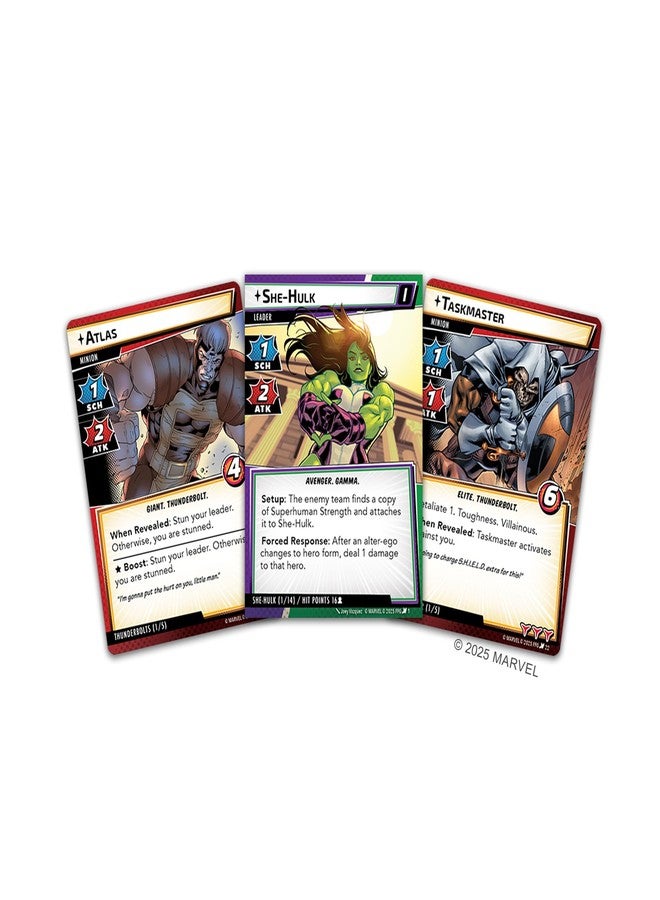 أسمودي لعبة الورق "أسمودي مارفل تشامبيونز" - مجموعة سيناريوهات "سينثيزويد سماكداون" - شي-هالك ضد فيجن: الحرب الأهلية، لعبة استراتيجية تعاونية للأطفال والكبار، من عمر 14 عامًا فما فوق، من 1 إلى 4 لاعبين، مدة اللعب من 45 إلى 90 دقيقة - Image 2